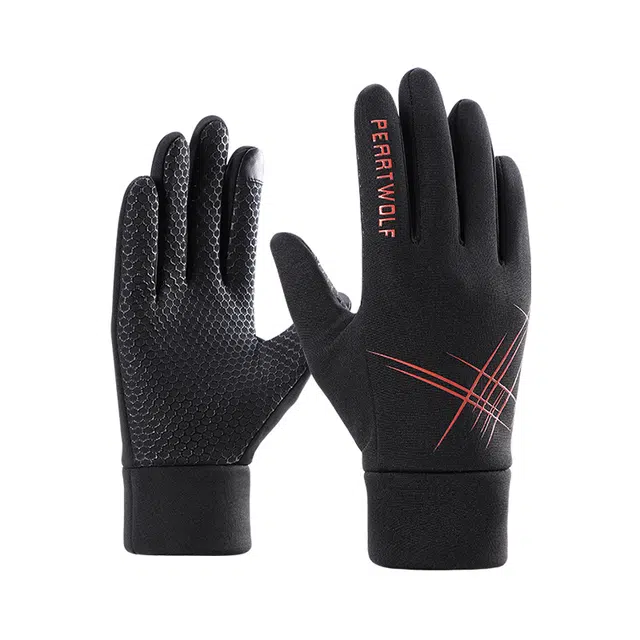 南极人 冬季骑行防风防寒可触屏加绒户外运动骑车电动车开车登山防滑加厚 聚酯纤维 保暖手套 男款