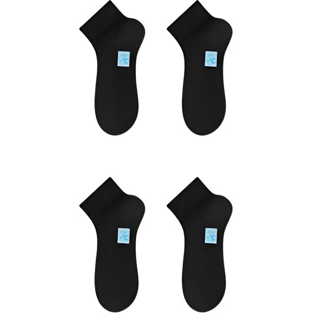 妮轻 凉感薄款薄荷纱纯色简约短袜 女款