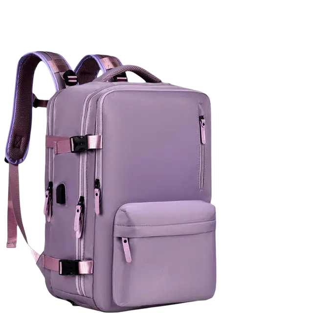 绿野客 户外大容量 旅行轻便背包 男款高级感 电脑 书包女 牛津布 双肩包 中号 黑色