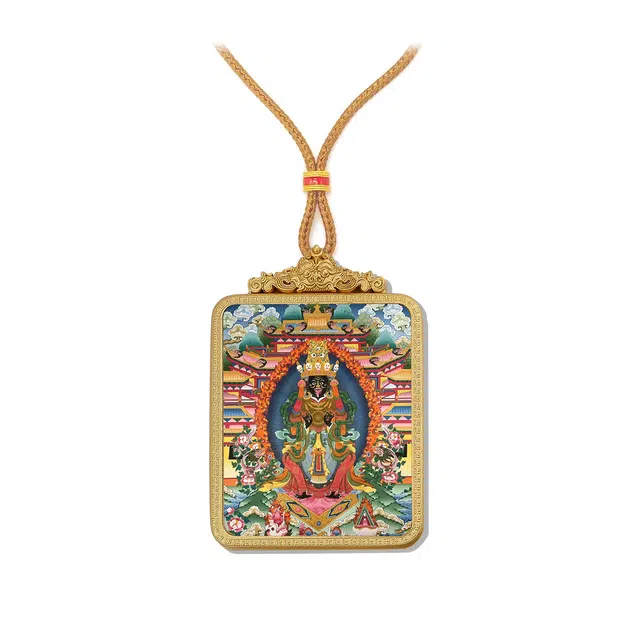 【百无禁忌百财来】 玉临门 国风扎基拉姆前世今生唐卡藏式女财神吊坠 藏传佛教护身符能量 前程似锦#好运  合金 项链 男女同款情侣款