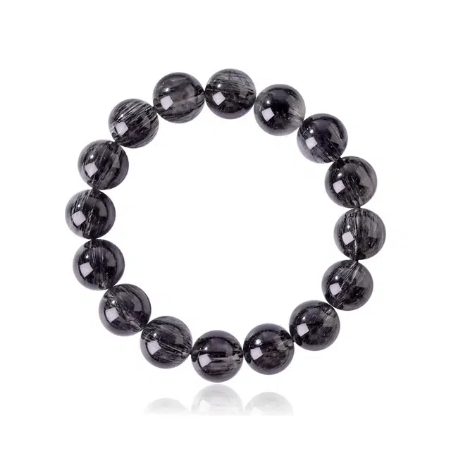 谧月珠宝 吉祥如意大展宏图暗影骑士串珠聚宝盆精致大气个性帅气酷简约日常通勤百搭高级感精美礼盒#好运天然 黑发晶 手串 男女同款情侣款