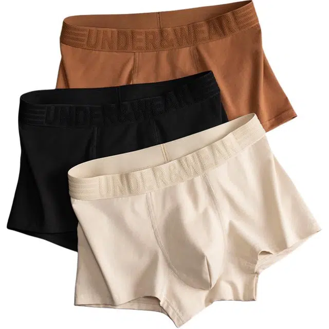 潞优野 纯棉简约纯色运动抑菌裆男生中腰四角短裤衩透气舒适高级感平角内裤 男款