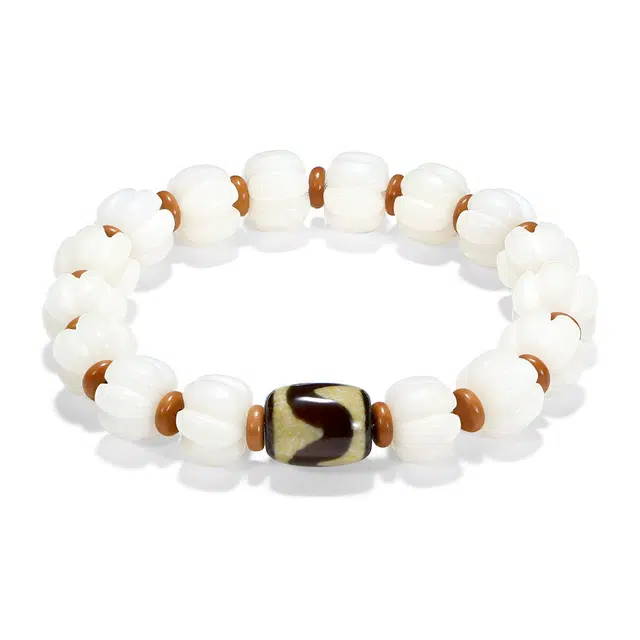 【普陀山官方已过香】  普陀山文创 净化心灵 新中式福气满满 诸事顺心 小众设计显白气质高级感#好运 白玉菩提 手串 男女同款情侣款