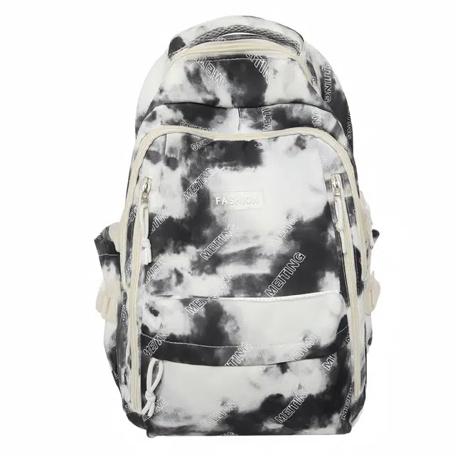 單倉 时尚小众扎染高颜值书包背包初高中学生大容量轻便潮流旅行耐磨 尼龙 双肩包 常规 男女同款情侣款 黑色/绿色/蓝色/粉色