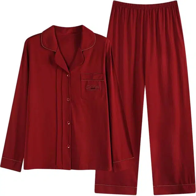 潞优野 舒适亲肤纯棉长袖本命年新婚结婚新娘家居服春秋款睡衣套装 女款