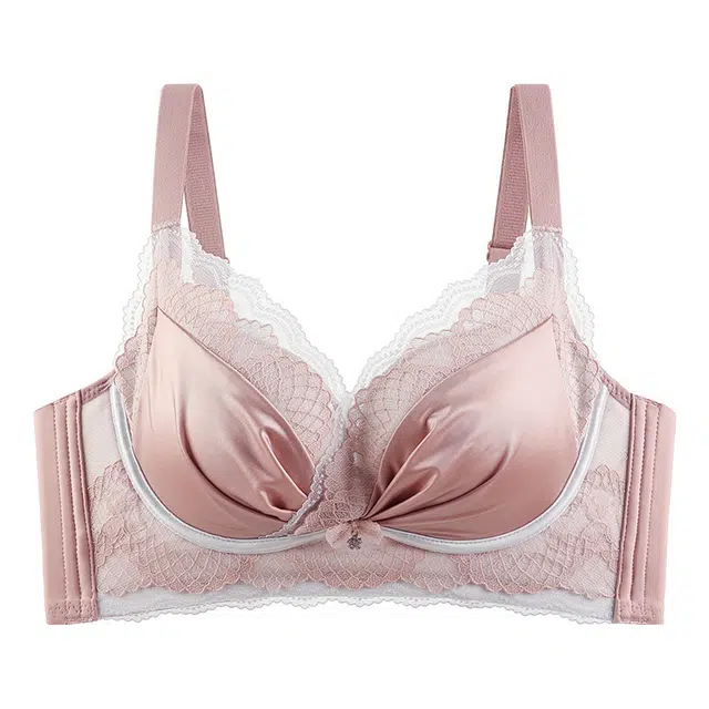 慕梵度 无痕性感蕾丝缎面光面内衣女小胸聚拢显大无钢圈上托调整型防下垂收副乳美背文胸 女款