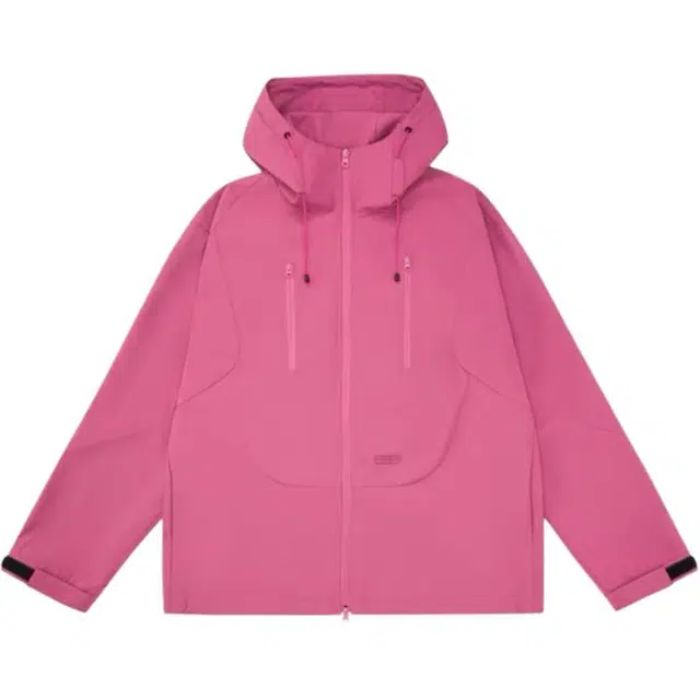 沐晓欣 纯色宽松适中连帽长袖夹克外套 女款