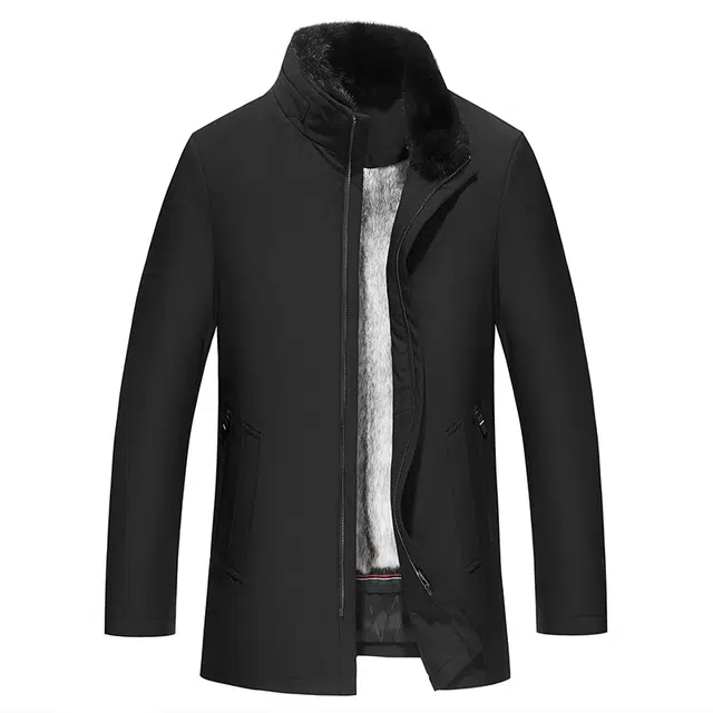 比利斯山羊 时尚毛领水貂内胆派克服外套 男女同款