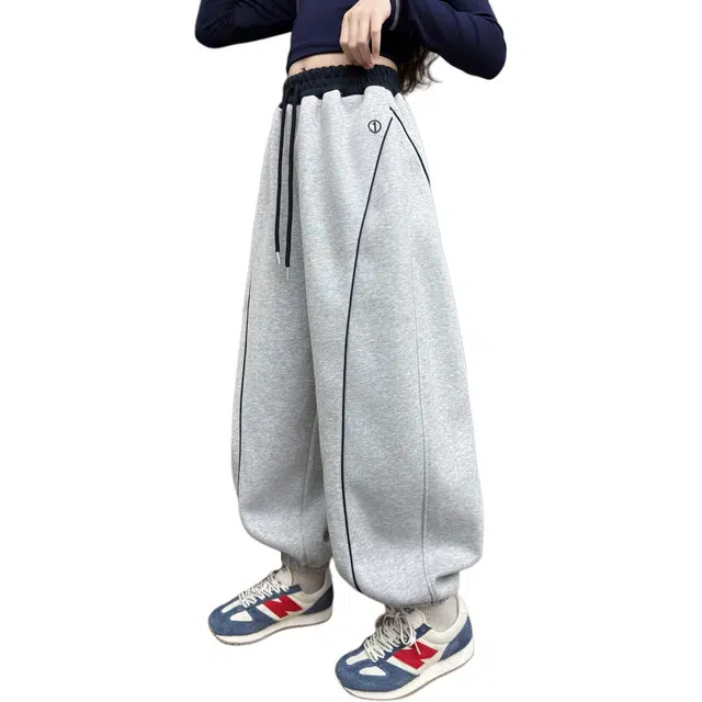 蓝彩何卫裤 女童运动裤春秋款女大童韩版灯笼裤儿童哈伦裤女孩裤初中生裤子