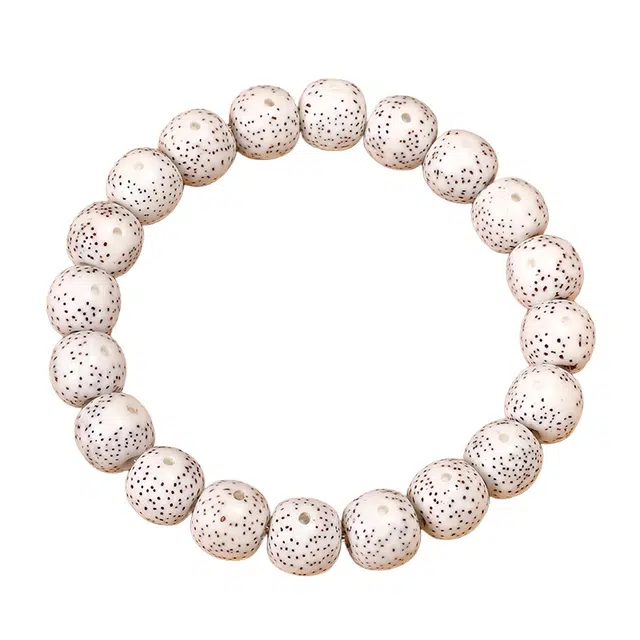 宣华意 高品质顺白正月老型桶珠佛珠文玩新中式时尚 单圈#好运 星月菩提 手串 男女同款情侣款