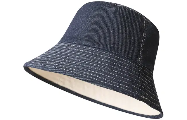 优幽兰 日系复古双面可戴牛仔防晒帽女简约高级感显脸小百搭水桶帽纯色休闲遮阳防紫外线盆帽潮 棉  渔夫帽 女款