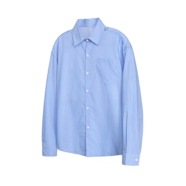 欧路得 日系纯色少年感男女春季潮牌青少年休闲长袖宽松慵懒纯棉衬衣衬衫 男款