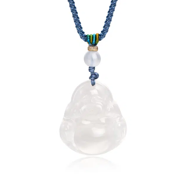 金至福 笑脸佛吊坠 平安喜乐 笑口常开好运自来 新中式国风高级百搭通勤必备天然 玉髓 项链 男女同款情侣款