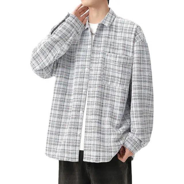 左岸 日系复古潮流百搭春秋上衣休闲宽松加肥加大码舒适透气衬衣潮牌翻领开衫薄款外套衬衫 男款