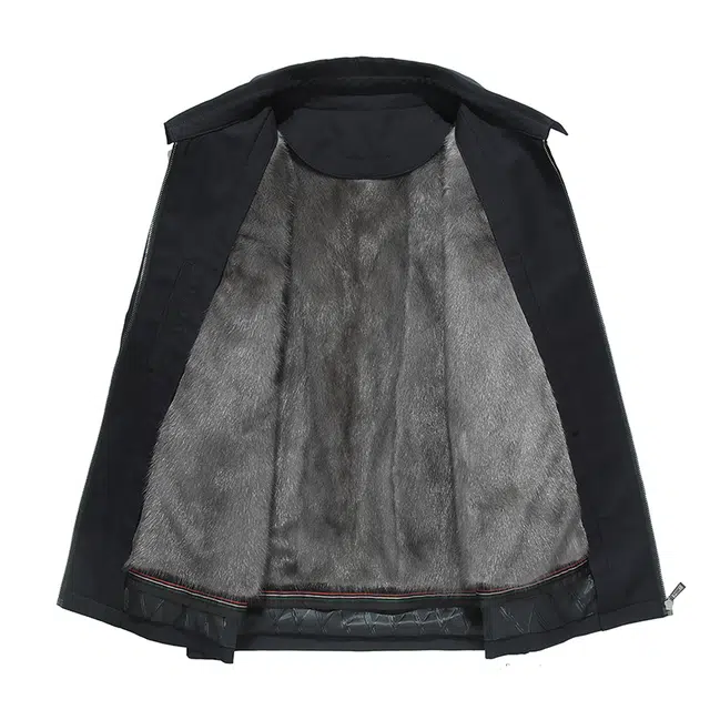 比利斯山羊 简约翻领水貂内胆派克服外套 男女同款