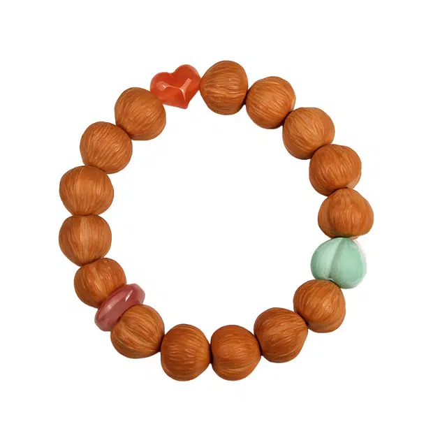 子婳 猴头核桃雕刻拉丝爱心屁桃时尚六方全品男女复古文玩#好运 猴头核桃 手串 男女同款情侣款