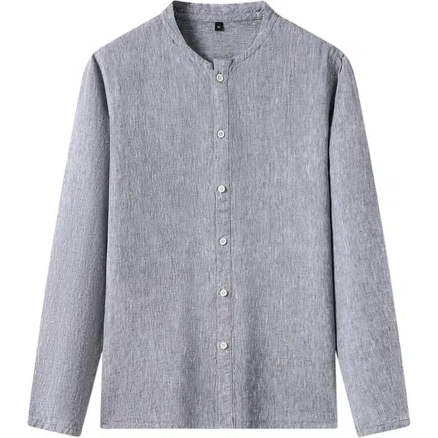 太子龍 长袖立领时尚中国风纯色衬衫 男款