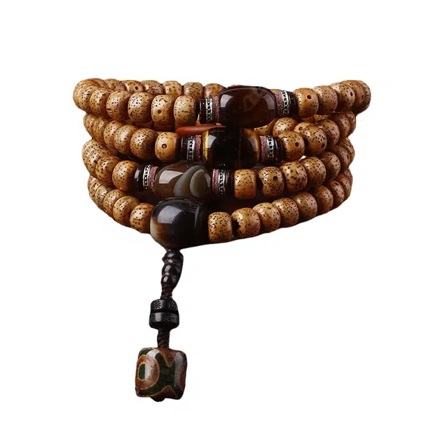 宣华意 高品质老籽陈籽文玩佛珠 新中式民族风复古 轻奢高端 正月原籽 多圈叠戴#好运 星月菩提 手串 男女同款情侣款