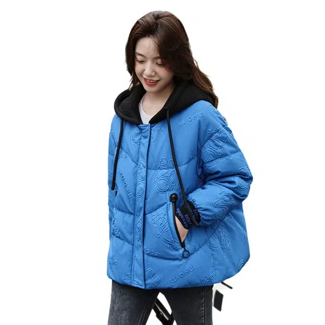 鸭鸭 秋冬季面包服保暖女短款小个子连帽宽松时尚保暖外套羽绒服 女款