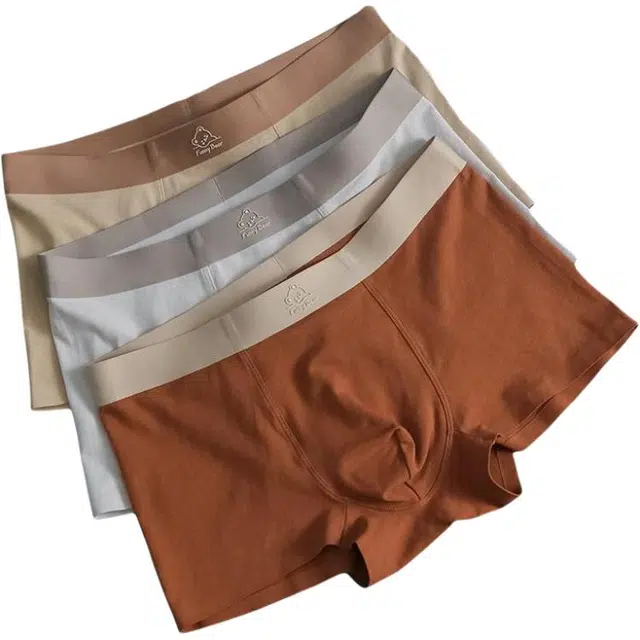 潞优野 简约高级抗菌纯棉亲肤舒适无痕舒适平角内裤 男款