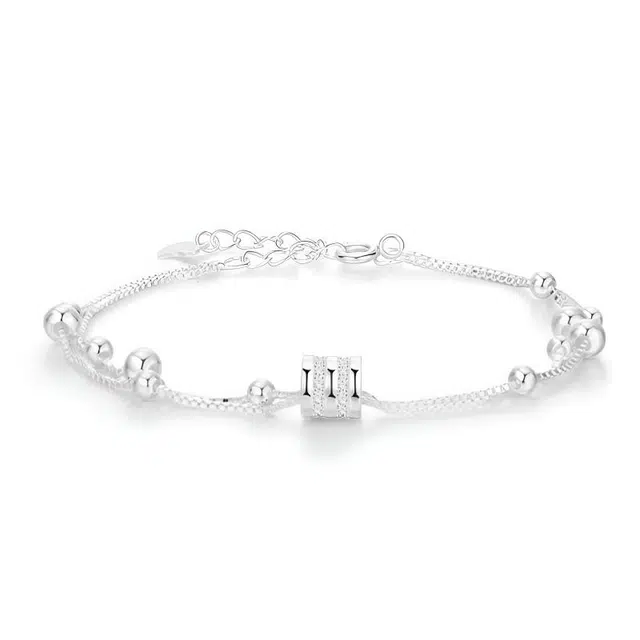 清脆小溪 小蛮腰转运珠 爆闪小众设计轻奢高级感日常通勤百搭优雅气质#好运 合金 手链 男女同款情侣款