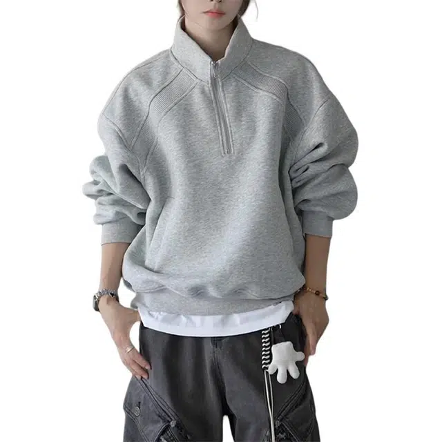 单爵 半拉链套头男款秋季少年感卫衣 男女同款