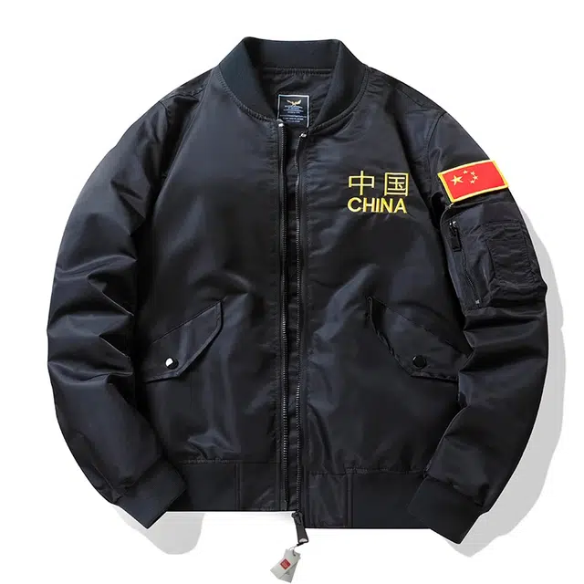 北极绒 飞行员男刺绣棒球服大码外套工装夹克 男款