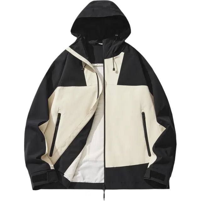 前进牛 秋冬美式休闲高街潮牌无性别主义色块拼接上衣情侣潮流工装机能风宽松外套防风男夹克 男女同款