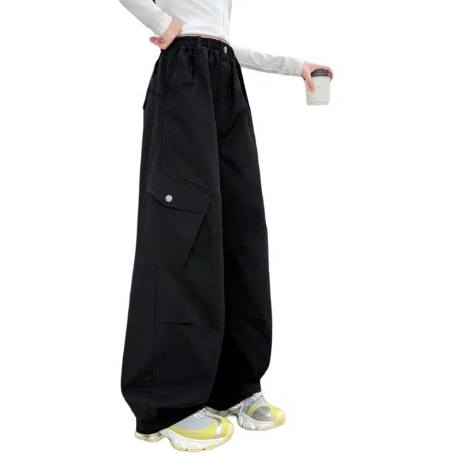 韩素伊长裤 女童裤子春秋款女大童洋气炸街女装裤女孩嘻哈爵士街舞工装裤