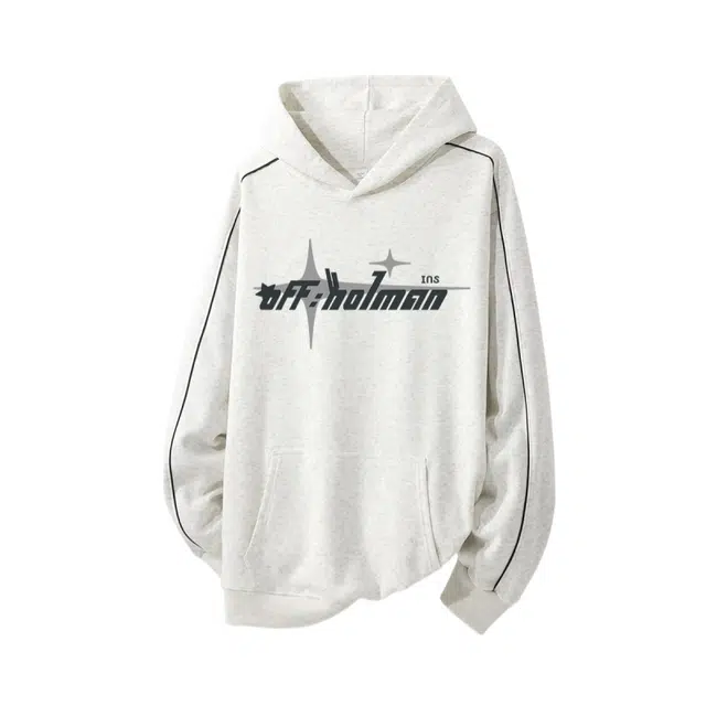 加荣 美式街头复古学院风宽松休闲秋装男装连帽套头长袖上衣潮流百搭柔软舒适主义男士通勤松弛感设计感外套卫衣 男女同款