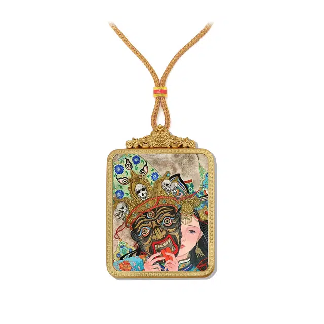 【百无禁忌百财来】 玉临门 国风扎基拉姆前世今生唐卡藏式女财神吊坠 藏传佛教护身符能量 佳偶天成#好运  合金 项链 男女同款情侣款