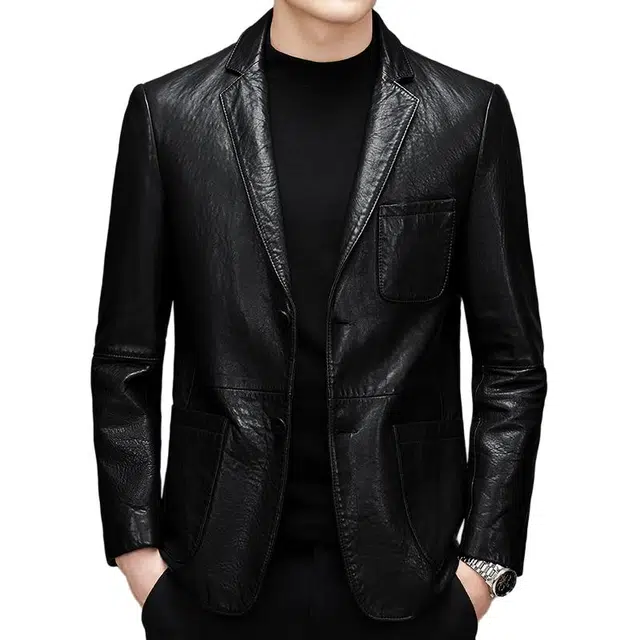 太子龍 奢侈高档品牌真皮秋冬季翻领商务休闲皮衣 男款