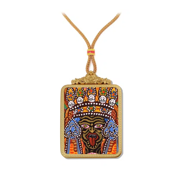 【百无禁忌百财来】 玉临门 国风扎基拉姆前世今生唐卡藏式女财神吊坠 藏传佛教护身符能量 前途似锦#好运  合金 项链 男女同款情侣款