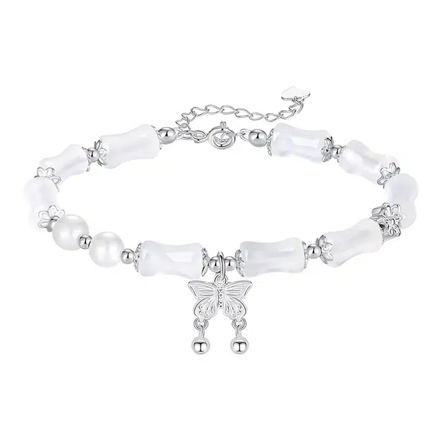 翠雅金楼 蝶舞竹韵新中式竹节手饰 福气叠加节节高升上岸国风清冷感 轻奢时尚百搭高级感#好运 玉髓 手链 女款