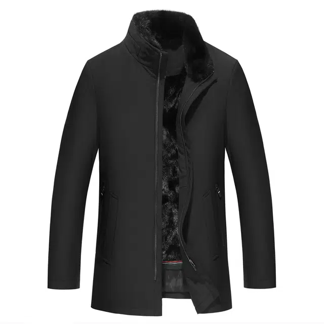 比利斯山羊 时尚毛领水貂内胆派克服外套 男女同款