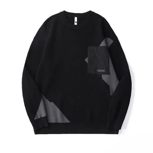 希越 美式复古潮牌宽松打底外套针织衫 男款