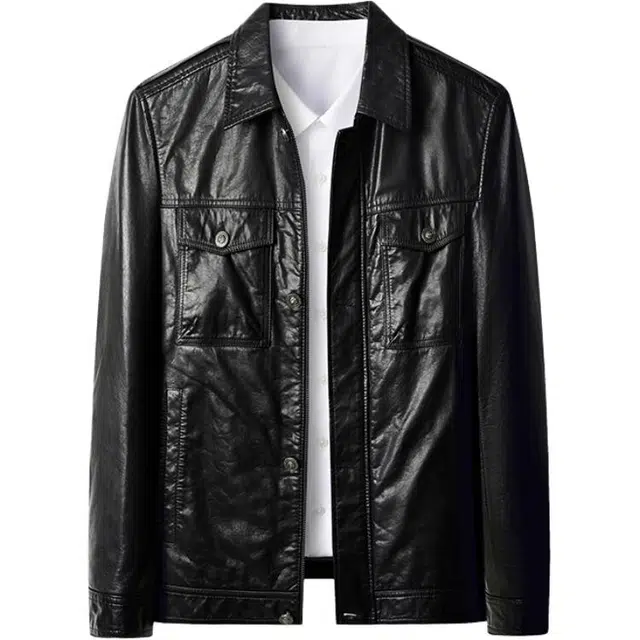 太子龍 高端品牌高档商务翻领机车牛皮真皮大牌皮衣 男款