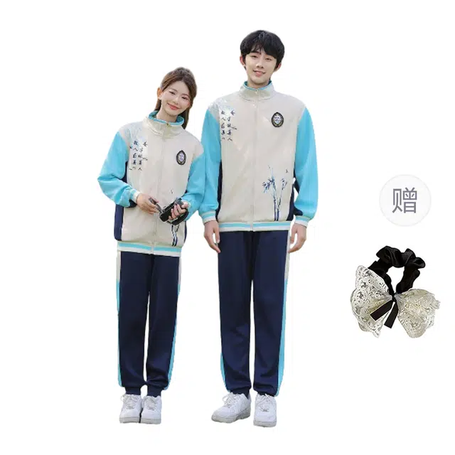 涂诗菲 学院风撞色通勤气质休闲外套学生班服运动会情侣套装