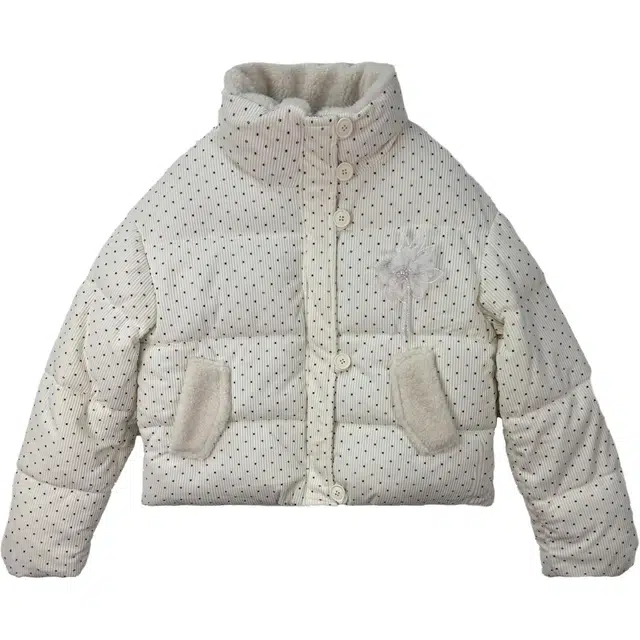 思蓓儿 韩系甜美风呼呼波点外套女秋冬季宽松加厚保暖短款面包服棉服 男女同款