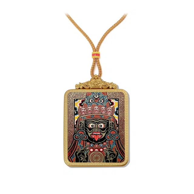 【百无禁忌百财来】 玉临门 国风扎基拉姆前世今生唐卡藏式女财神吊坠 藏传佛教护身符能量加持 一鸣惊人#好运  合金 项链 男女同款情侣款