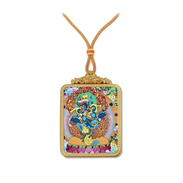 【百无禁忌百财来】 玉临门 国风扎基拉姆前世今生唐卡藏式女财神吊坠 藏传佛教护身符能量加持 事业有成#好运  合金 项链 男女同款情侣款