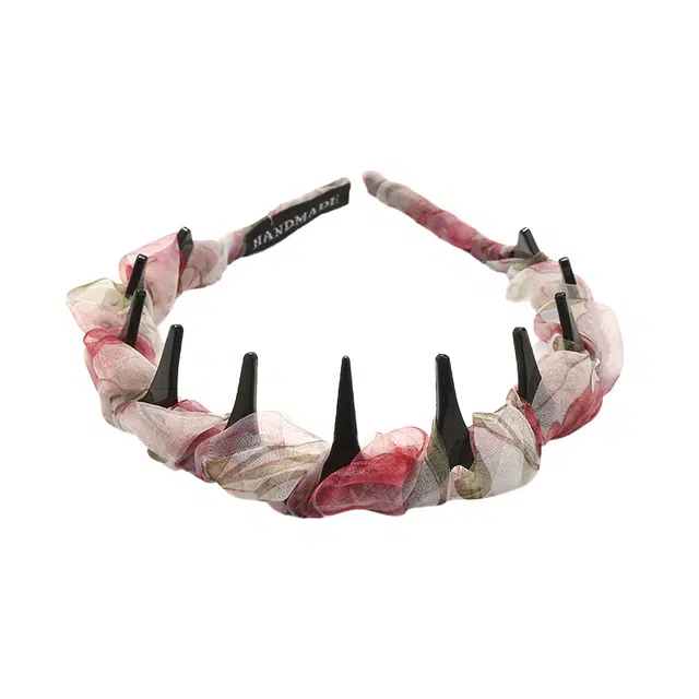 如花梦 在逃公主 炫彩渐变超仙褶皱波浪高颅顶 网纱 发箍 女款