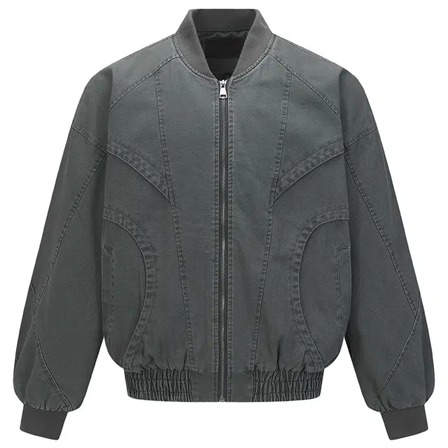 极限涡轮 美式复古高街解构拼接做旧工装棒球领短阔休闲百搭夹克 男女同款