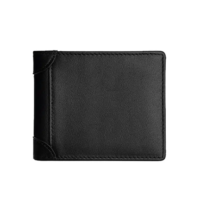 老人头 商务休闲百搭复古简约对折横款多卡位多功能钱夹 头层牛皮 钱包 男款 黑色/棕色