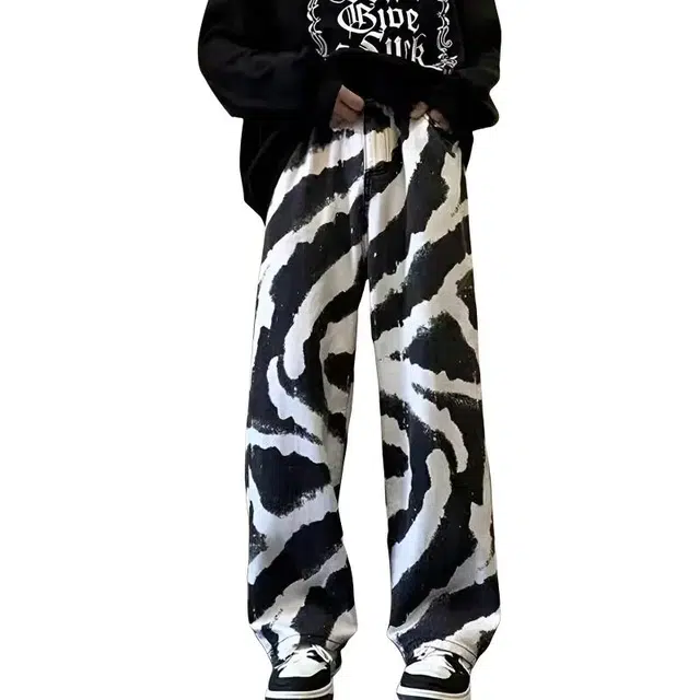 寻星记 美式高街风设计感扎染宽松直筒长裤休闲裤 男女同款