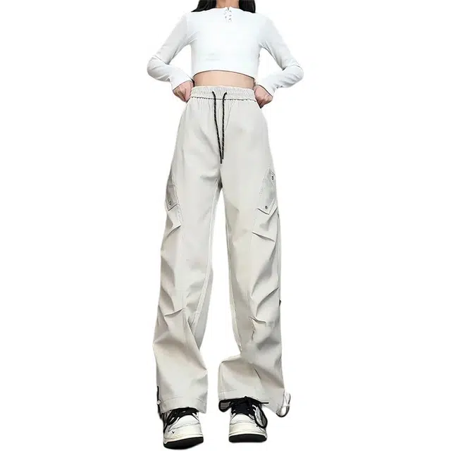 单爵 美式三防皱褶工装男款秋季伞兵裤跑步休闲裤 男女同款