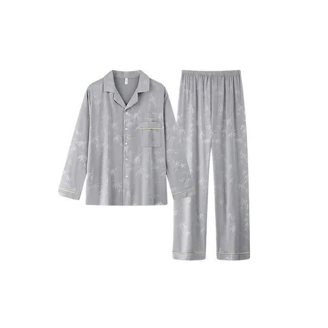 潞优野 高端品质袖舒适长袖长裤轻奢国风家居服亲肤秋季睡衣套装 男款
