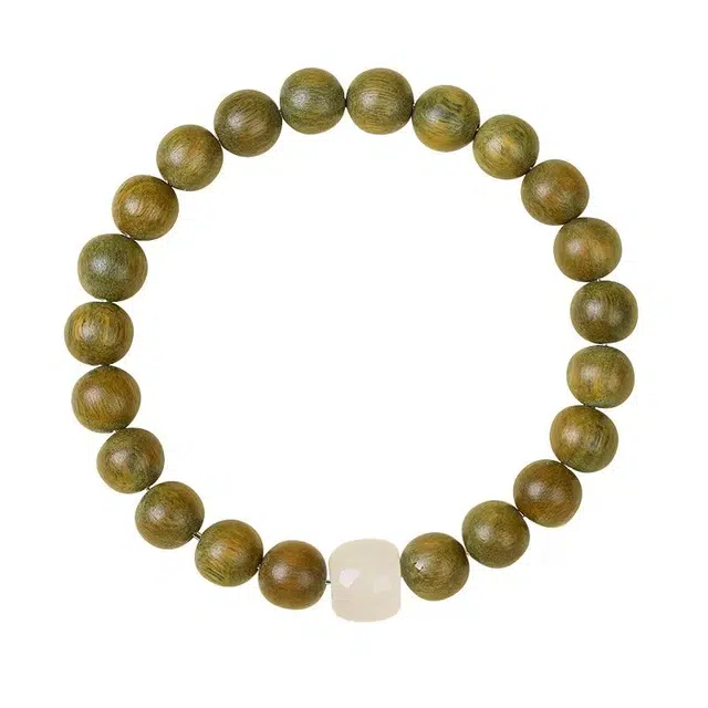 古韵归龙山文创 【转运珠】复古新中国极简主义轻奢高级感念珠文玩时尚百搭气质温柔小众新宠出街神器佛珠盘玩#好运 绿檀 手串 男女同款情侣款