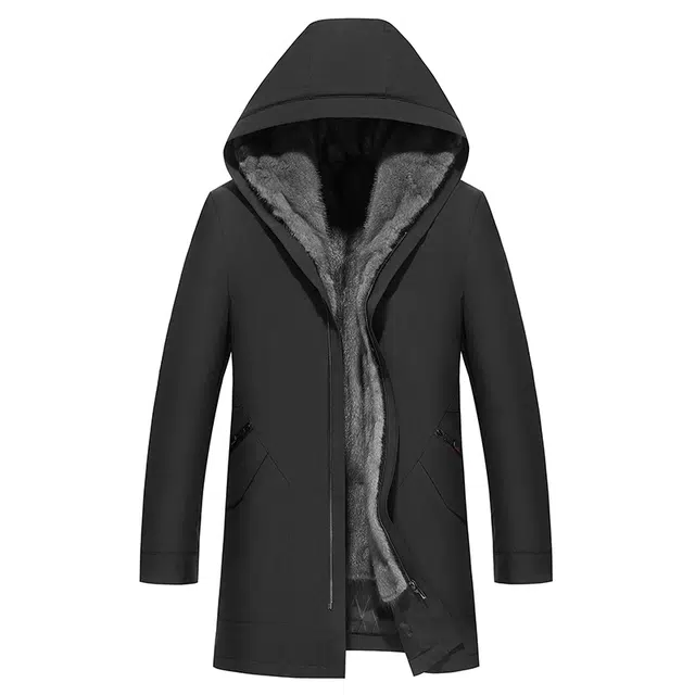 比利斯山羊 时尚休闲大气翻领水貂内胆派克服外套 男女同款