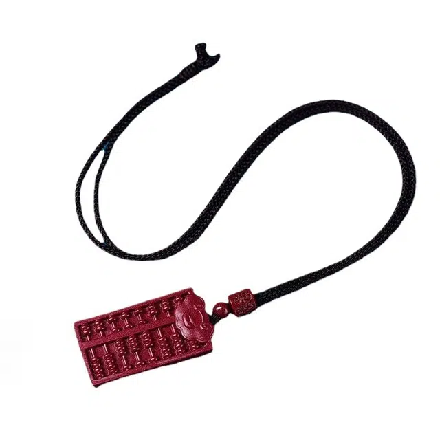 茂琼 简约 时尚 双面如意算盘吊坠紫金砂小众百搭高级感#好运 朱砂 项链 男女同款情侣款